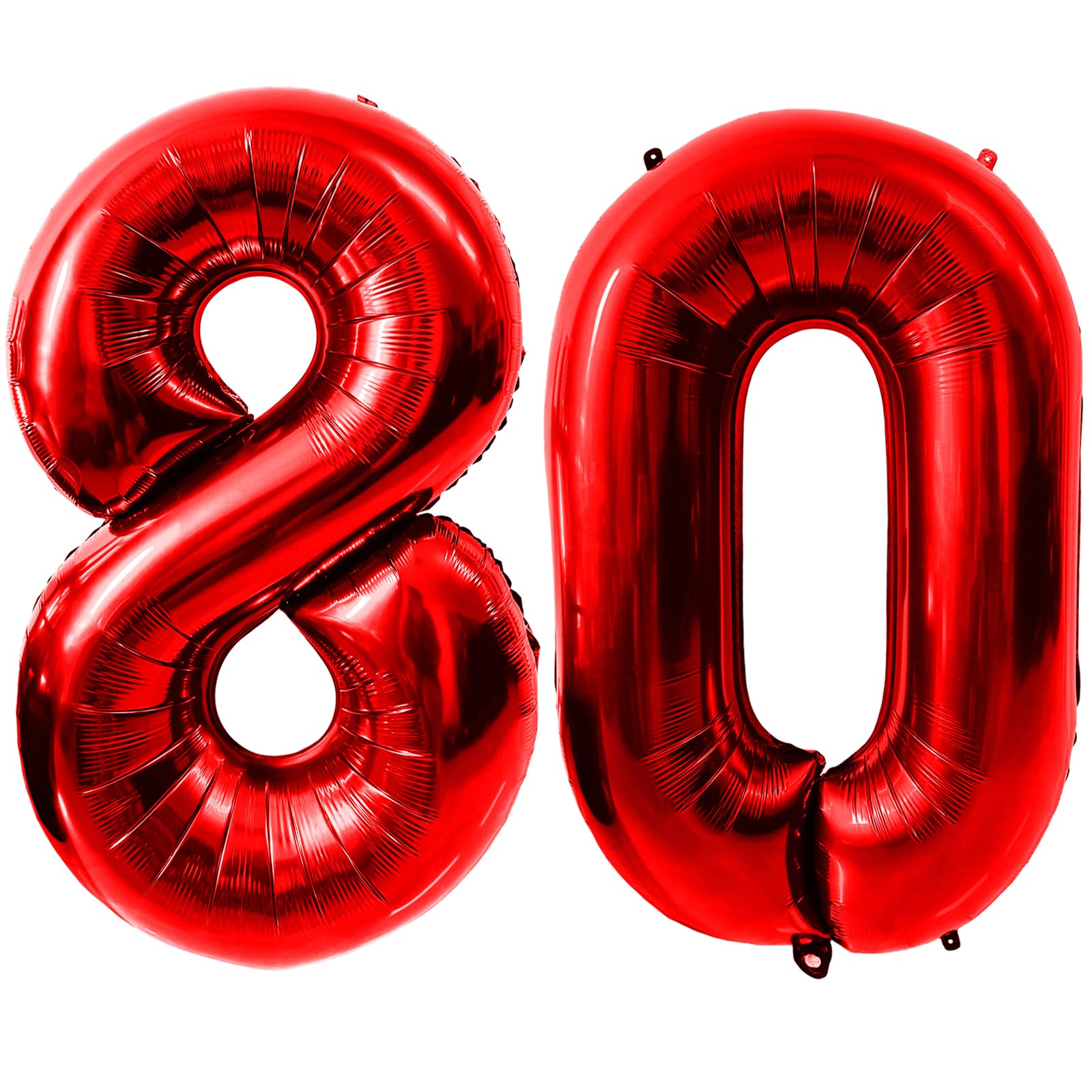 40 Inch Red Number 80 Balloons, Red 80 Balloon, Red Large Foil Number 80 Balloons, Birthday Wedding Anniversary Party Decoration Graduation Ceremony digital Decorations — image 1