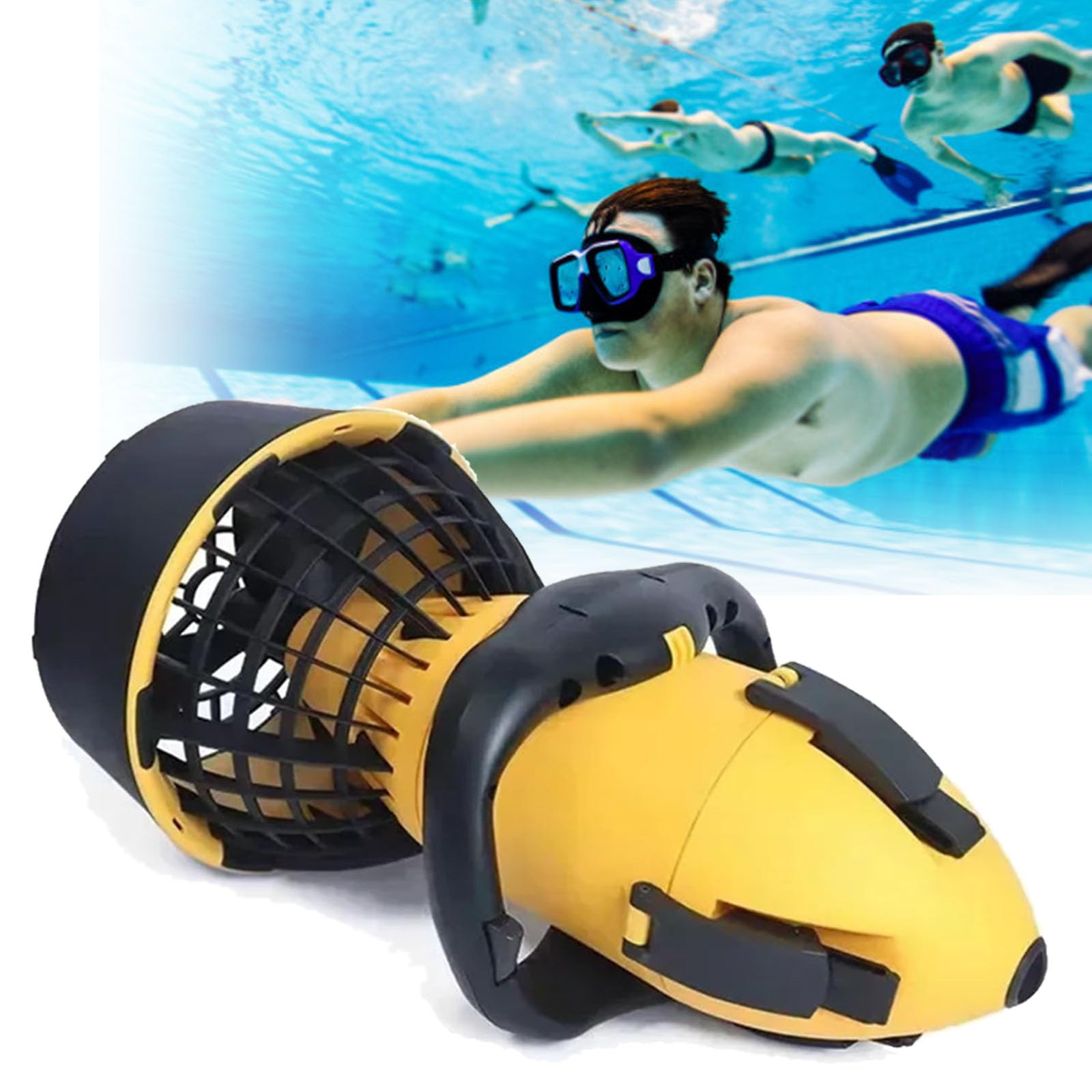 Unterwasserscooter, Poolscooter, Wasserscooter für Erwachsene, tragbarer Unterwasserpropeller zum Tauchen, Schnorcheln, Schwimmbad, Meeresabenteuer, Pool-Unterwasserscooter,500W
