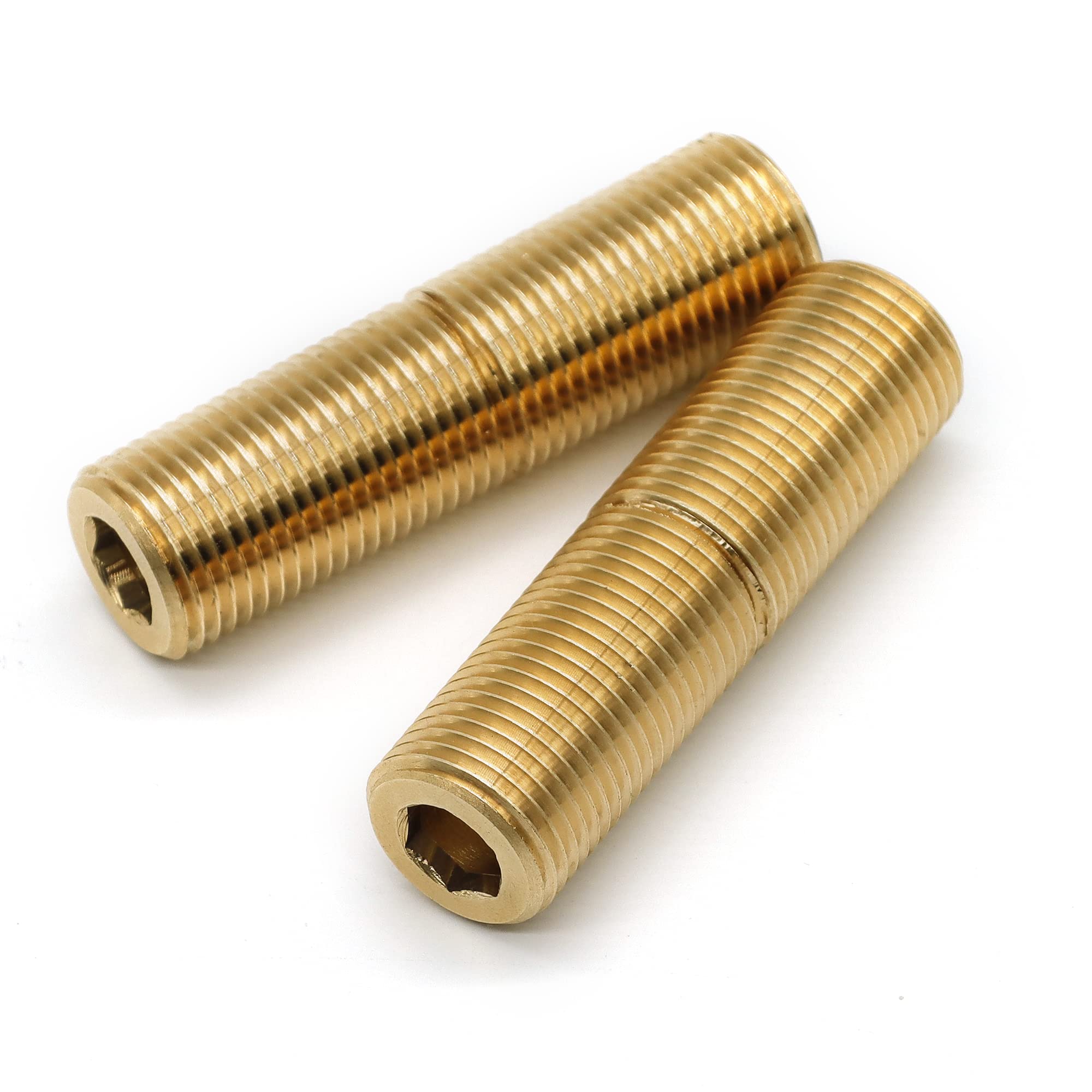 Adaptador de tubería de latón, rosca G macho de 1,27 cm a rosca NPT macho de 1,27 cm de longitud, sin costuras y a prueba de fugas (3 pulgadas de longitud)