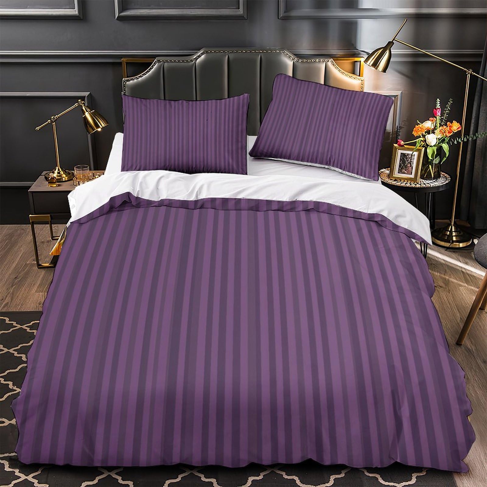 Parure de lit hypoallergénique violette pour stopper les allergies de nuit