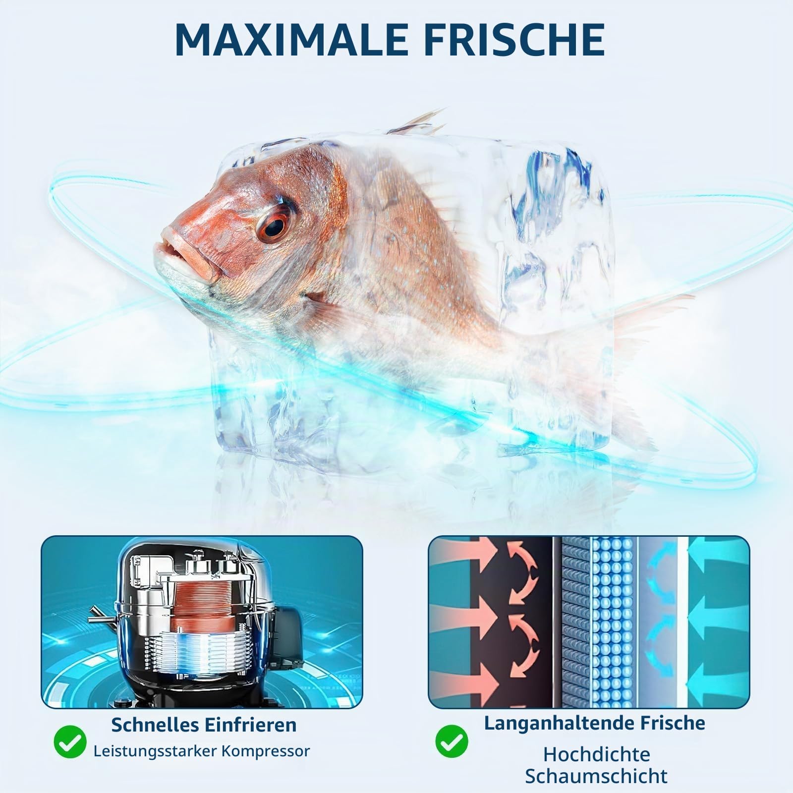 Kühlschrank, Mini Kühlschrank 45L Schnelle Kühlung In Der Chiller Box, 5 Temperaturstufen (0-18℃), 41 dB Leiser Betrieb, Verstellbare Füße, Kompakt, Gemüseschublade, für Zimmer & Büro