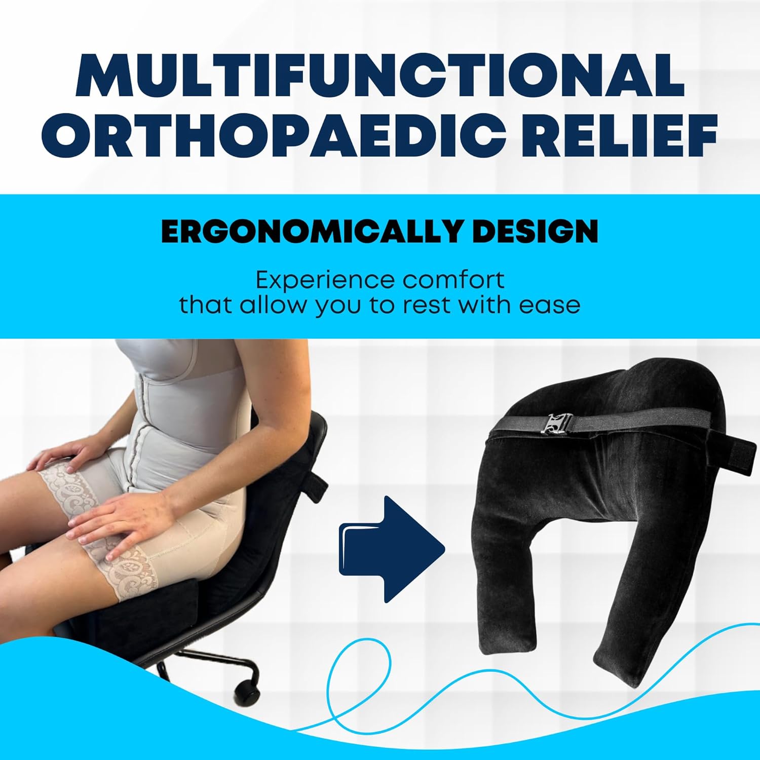 BBL Pillow After Surgery Back Support Pillow Lumbar Pillow for Office Chair, Car & Desk Chair – Ergonomic Back Support Cushion for Back Pain Relief,Soporte Lumbar,Almohada BBL