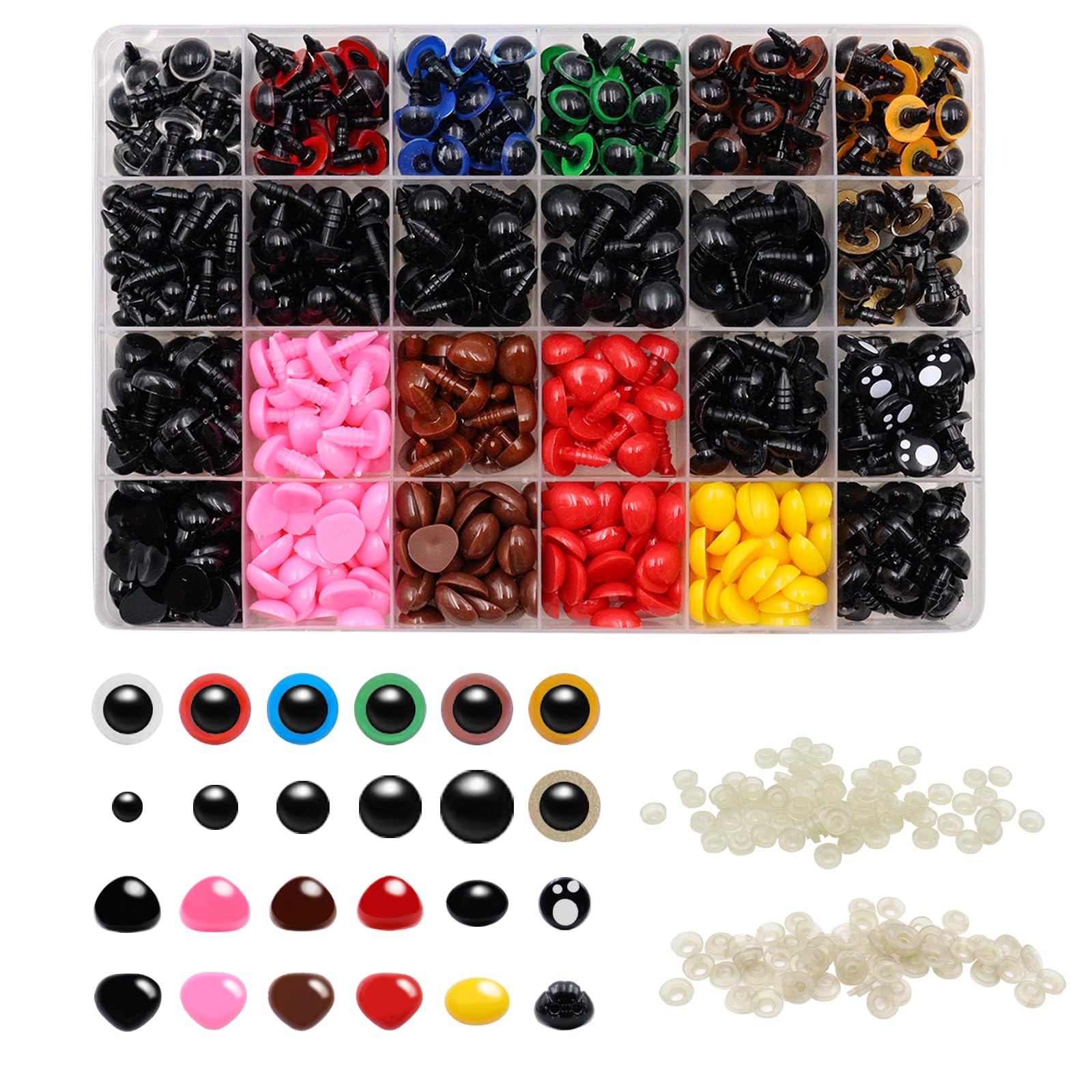 Hengxinchen 340 Stuks Veiligheidsogen En Neus, Veiligheidsogen Met Sluitringen Voor Gehaakte Dieren Zwart, Amigurumi Ogen 5-14mm Voor Gehaakte Dieren Pop Marionet Pluche Speelgoed Hengxinchen 340 Stuks Veiligheidsogen En Neus, Veiligheidsogen Met Sluitringen Voor Gehaakte Dieren Zwart, Amigurumi Ogen 5-14mm Voor Gehaakte Dieren Pop Marionet Pluche Speelgoed