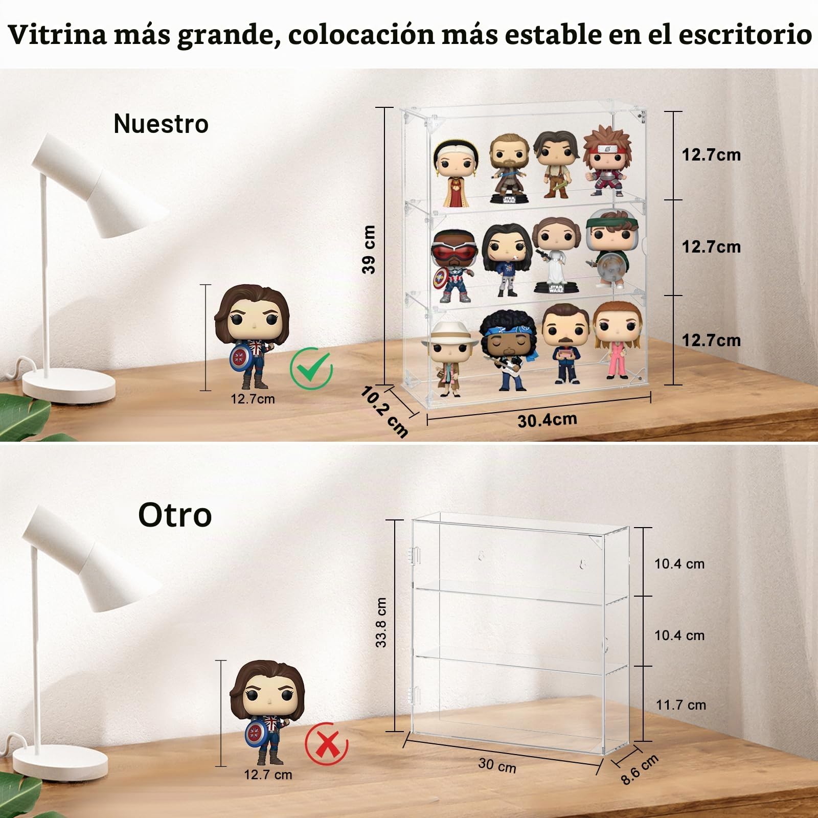 Vitrina de Acrílico Transparente de 3 Capas Para Figuras Funko Pop, de Pared a Prueba de Polvo, Alternativa de Cristal Para Coleccionables, Lego, Modelos y Juguetes