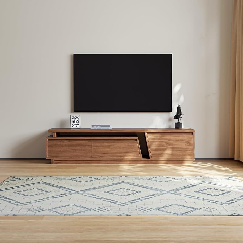 Extendable TV Stand for 65-110" TVs, Modern Media Console, Walnut Brown image 4