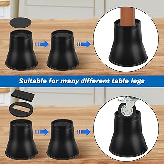 Bed Risers 6 Inch Heavy Duty, Round Furniture Risers for Bed Desk Table Sofa Couch，Bed Lifts Risers, Support up to 6000 Lbs(6 Pack Black)