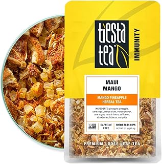 Tiesta Tea - Maui Mango, Mango Pineapple , Non-Caffeinated, Hot & Iced Tea, 2.2 oz Pouch - 25 Cups, Natural Flavors, No Artificials, Herbal Tea Loose Leaf Blend