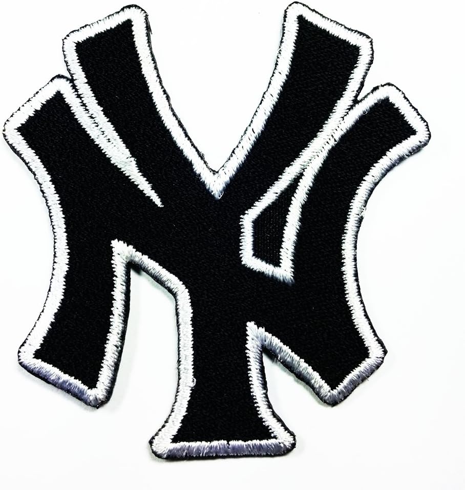 Black Ny Patch Embroidered Iron on Hat Jacket Hoodie Backpack Ideal for Gift/ 7.2cm(w) X 7.8cm(h)