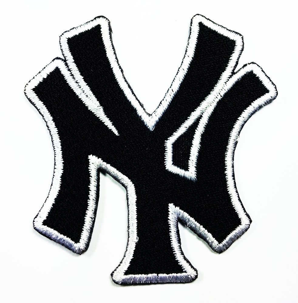 Black Ny Patch Embroidered Iron on Hat Jacket Hoodie Backpack Ideal for Gift/ 7.2cm(w) X 7.8cm(h)