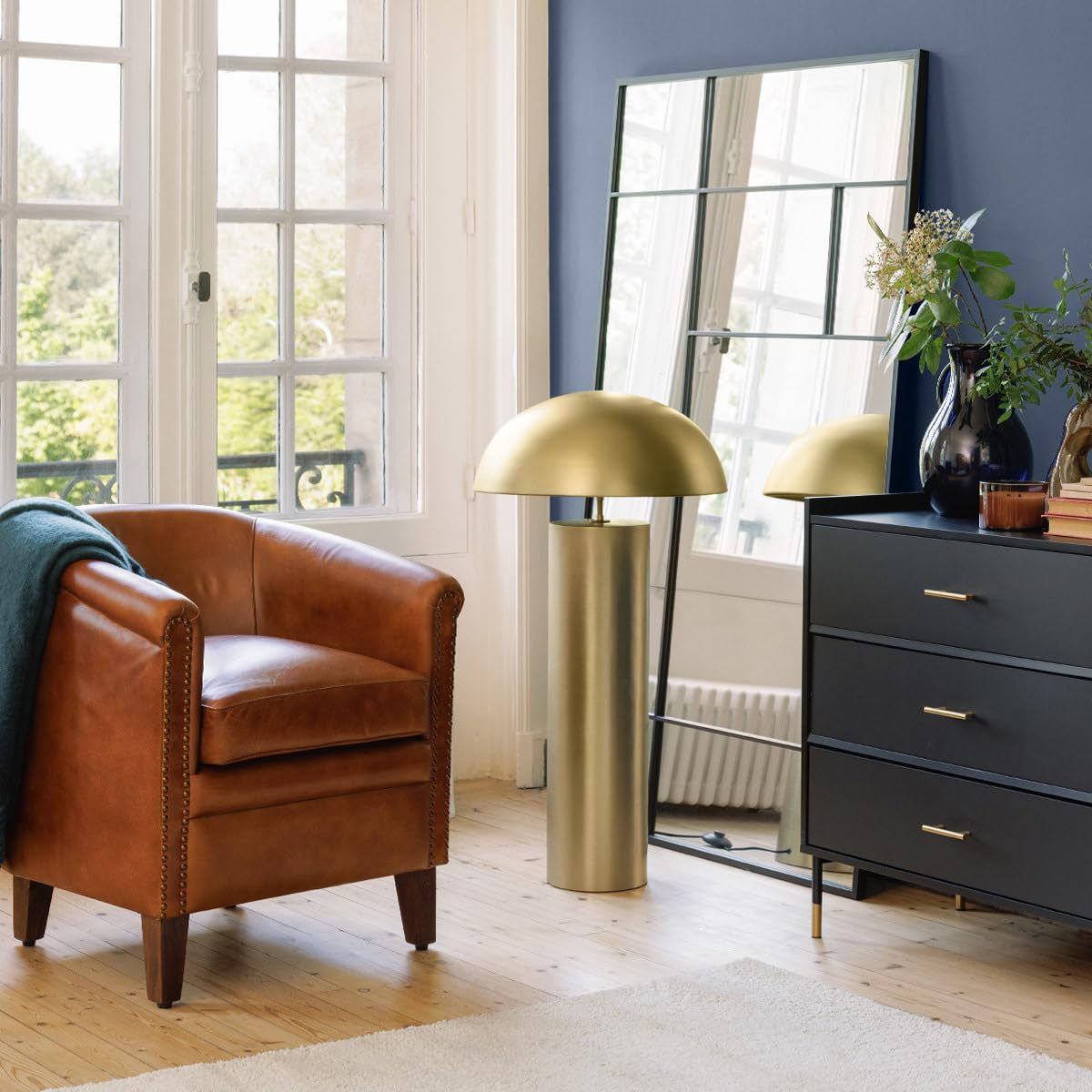 Specchio Decorativo Atmosphera In Metallo Nero - Diametro 38 Cm Con Corda - Foto 12