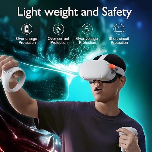 Miniatura 5 de Extra Battery Pack for Meta Oculus Quest 2 Headsets Accessories, Match Elite Strap, Any Strap, Super Lightweight 5000mAh VR Power Bank, Extended 2+