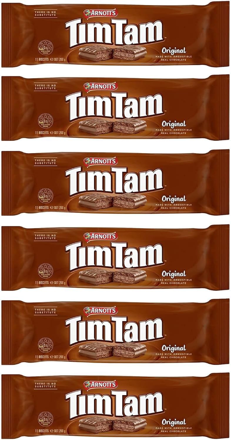 Arnott’s Tim Tam Chocolate Biscuits – 6 Pack – Original Australian Recipe – 66 Cookies Total – Imported from Australia