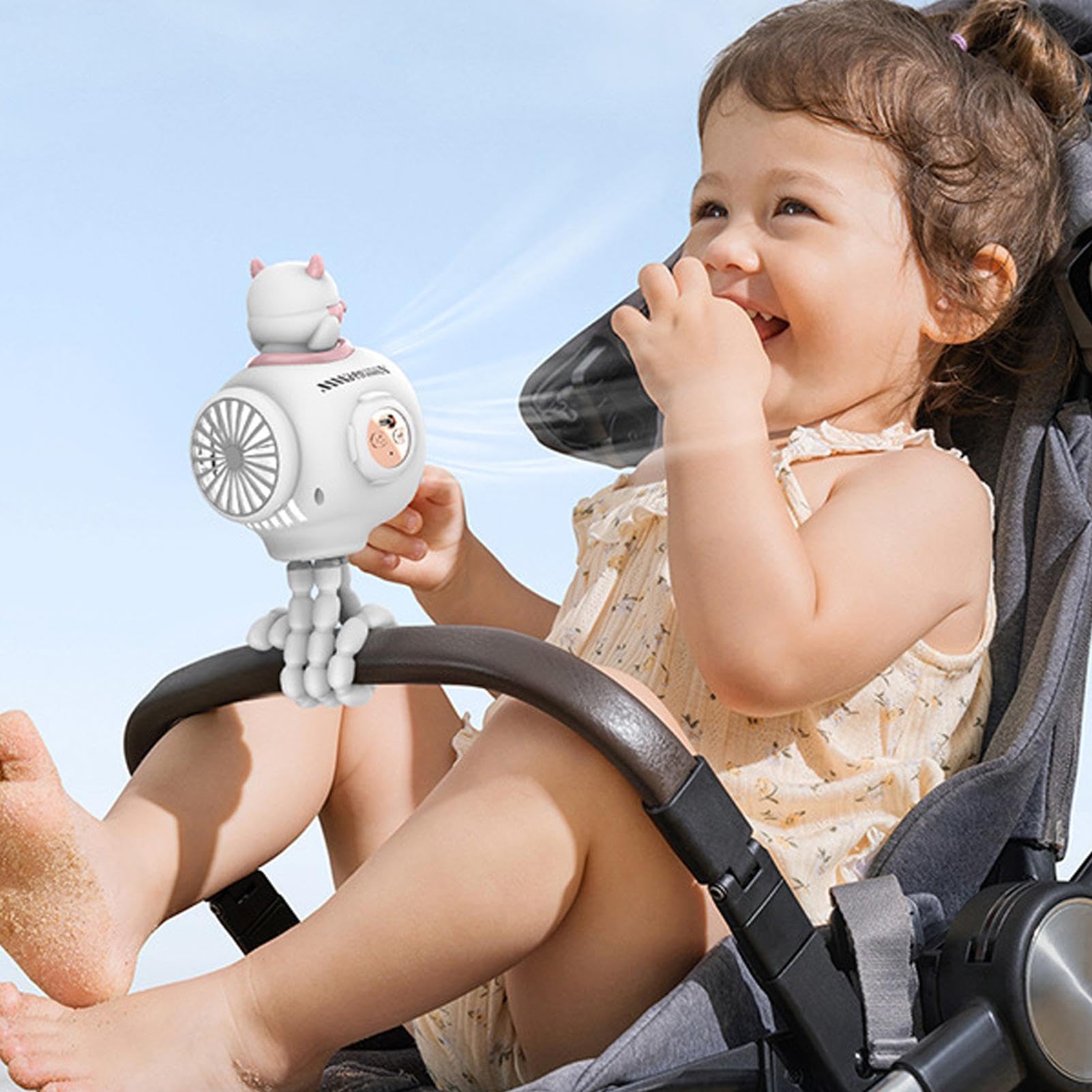 Ventilatore Rinfrescante Per Passeggino Ventilatore A Clip Per Carrozzina | 3 Velocità Regolabili, Alimentazione USB E Design Compatto Per Shopping, Campeggio, Auto E Viaggi All’Aperto