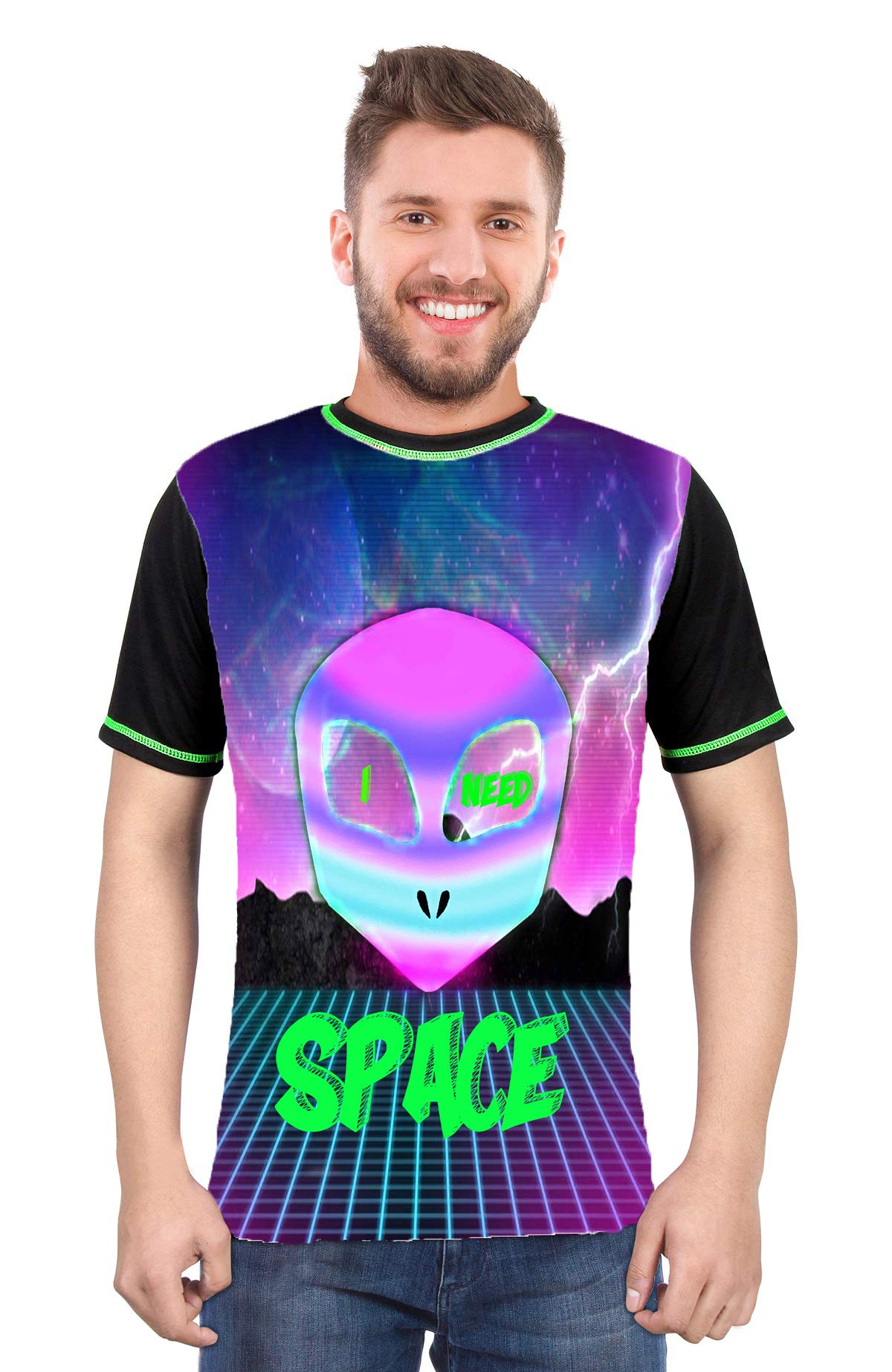 Psychedelic Insane| Limited Edition Multi Color | Digital Printing | UV Glow I-Need-Space | Round Neck | Hippie Style | T-Shirt for Men & Women