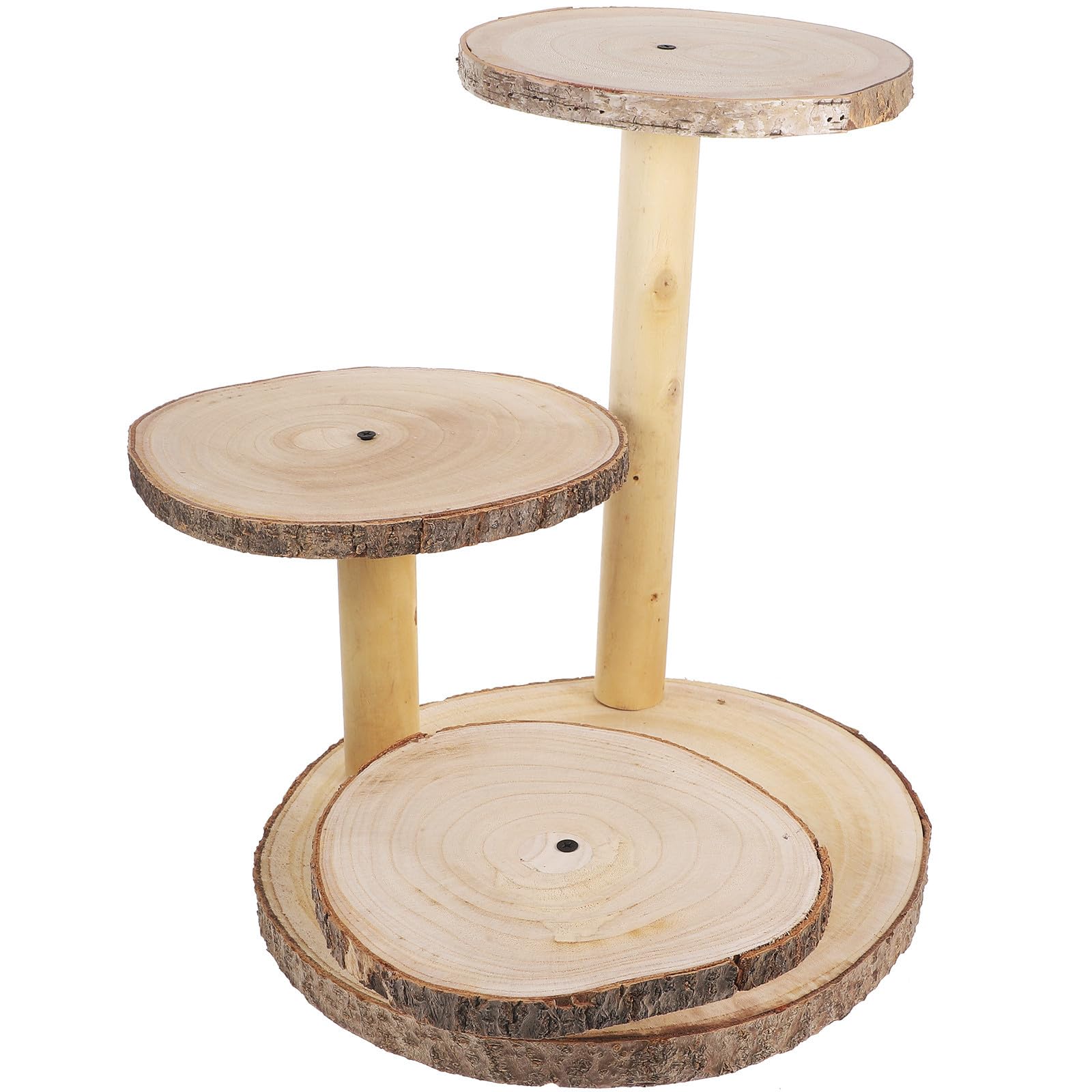 SHOWERORO Mehrstöckiger Rustikaler Holz Dessertständer mit 3 Ebenen Einfacher Reinigung und Platzsparendem Design für Hochzeitsdeko und Partys