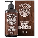 Viking Revolution Beard Conditioner w/Argan & Jojoba Oils - Softens & Strengthens - Sandalwood Scent - Beard Conditioner w/Beard Oil (17oz...