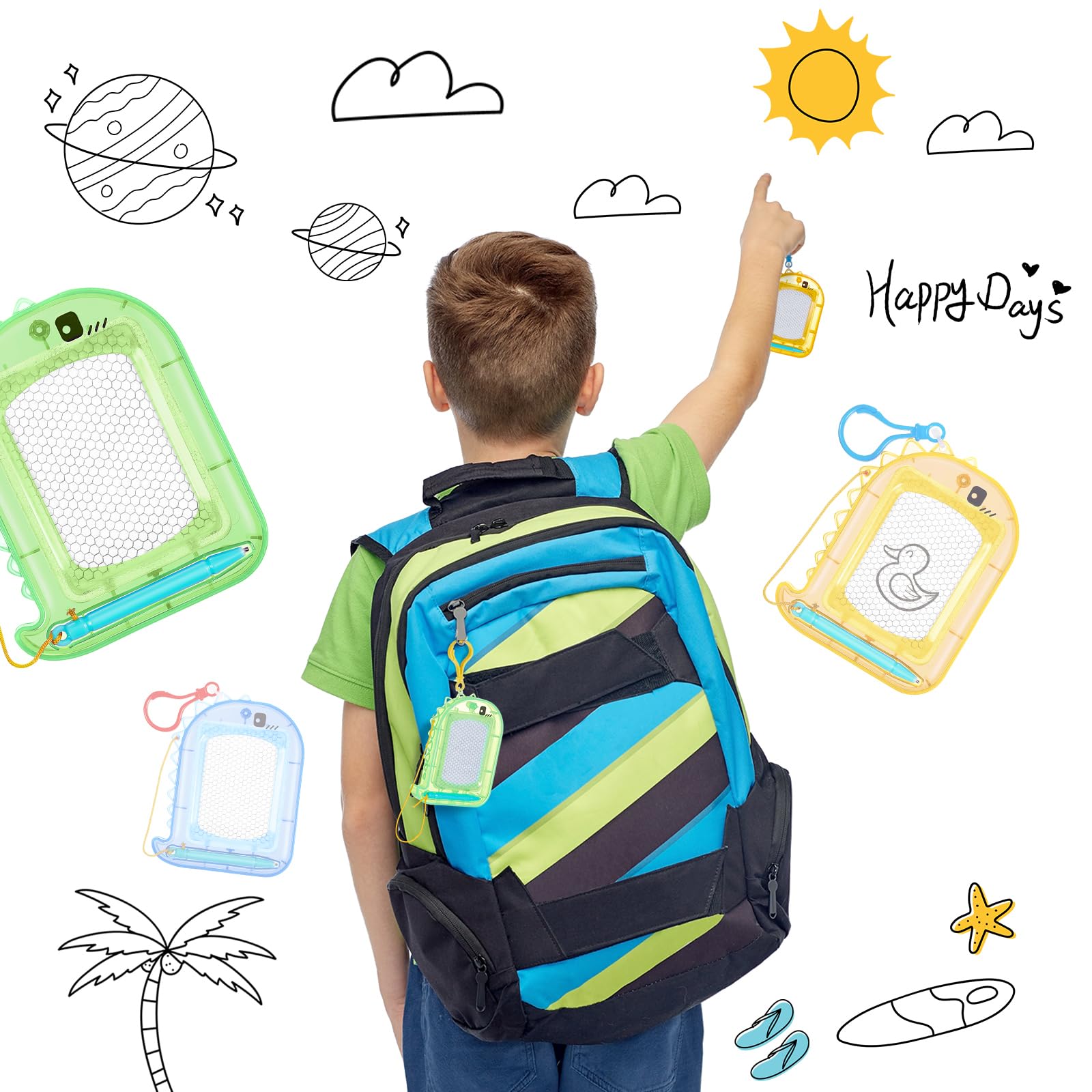 Tinlade 100 Pcs Mini Magnetic Drawing Boards - Kids Doodle Board Keychain Sketch Pads