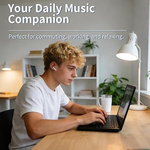 Miniatura 6 de Auriculares inalámbricos Bluetooth, pantalla de alimentación LED con funda de carga inalámbrica, reproducción de 35 horas, IPX4 impermeable,