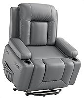 GarveeHome Power Lift Recliner Chair with Heat Massage - PU Leather Electric Lift for Elderly Mobility Aid 400LB Capacity