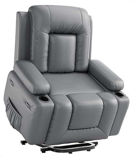 GarveeHome Power Lift Recliner Chair - Heat and Massage, Faux
