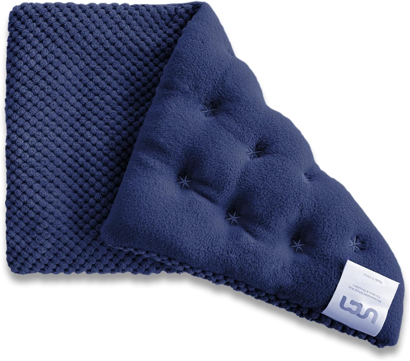 uncn Coussin Chauffant Micro Onde, Bouillotte Micro-onde, Graine de Lin,Noyaux Cerises,Grande Poche Chauffante Nuque Epaule et Dos,Cervicales,Ventre Lavande,Chaleur Humide pour Compresse 38*23cm 840g