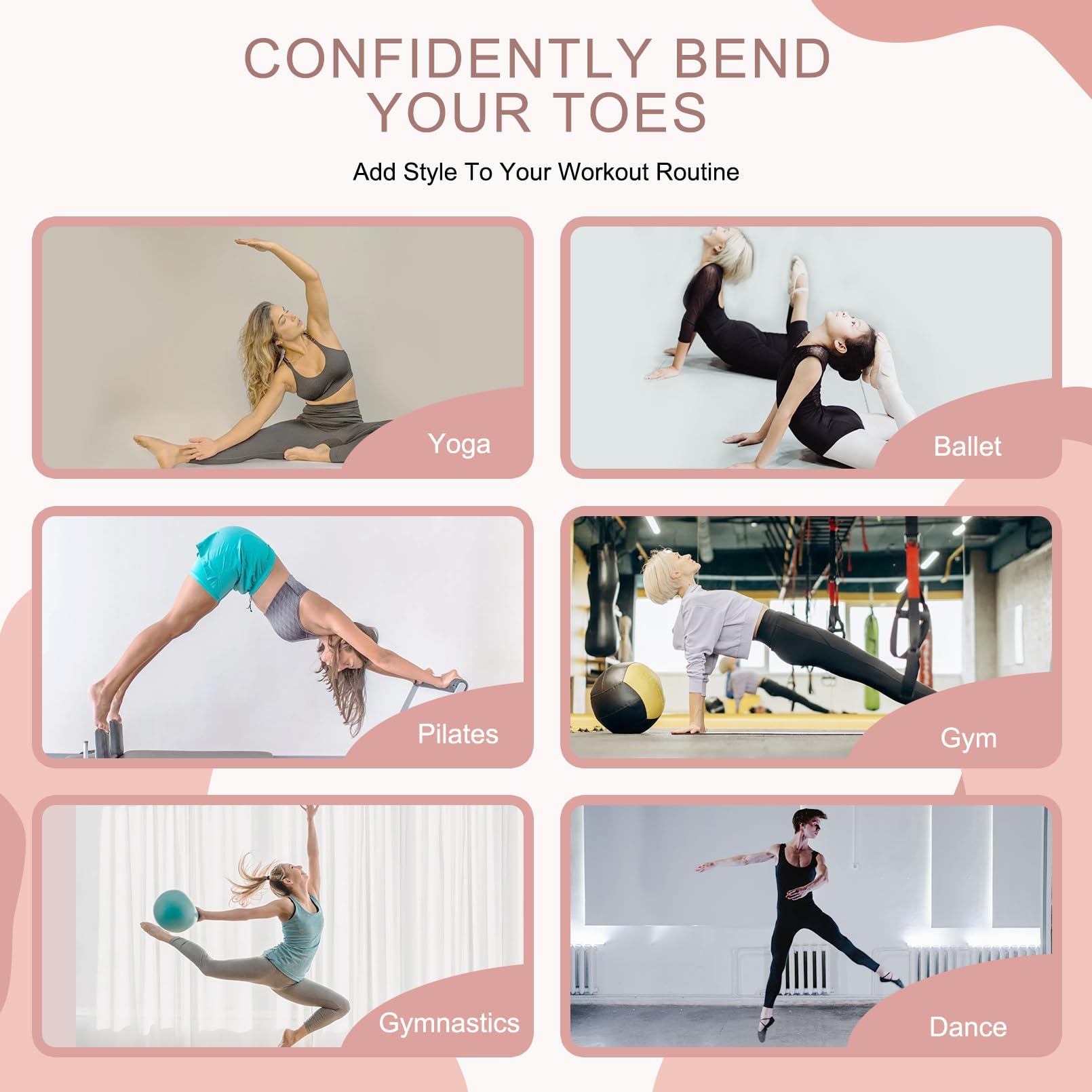 Calcetines de yoga y pilates, 4 pares de calcetines antideslizantes para mujer, perfectos para EE. UU. 7-10