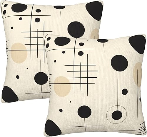 Miniatura 12 de Pack of 2 Short Plush Throw Pillow Covers 18 X 18 Inch, Retro 70S Orange Yellow Pillow Cover Durable Pillowcases, Square Throw Pillow Covers Couch