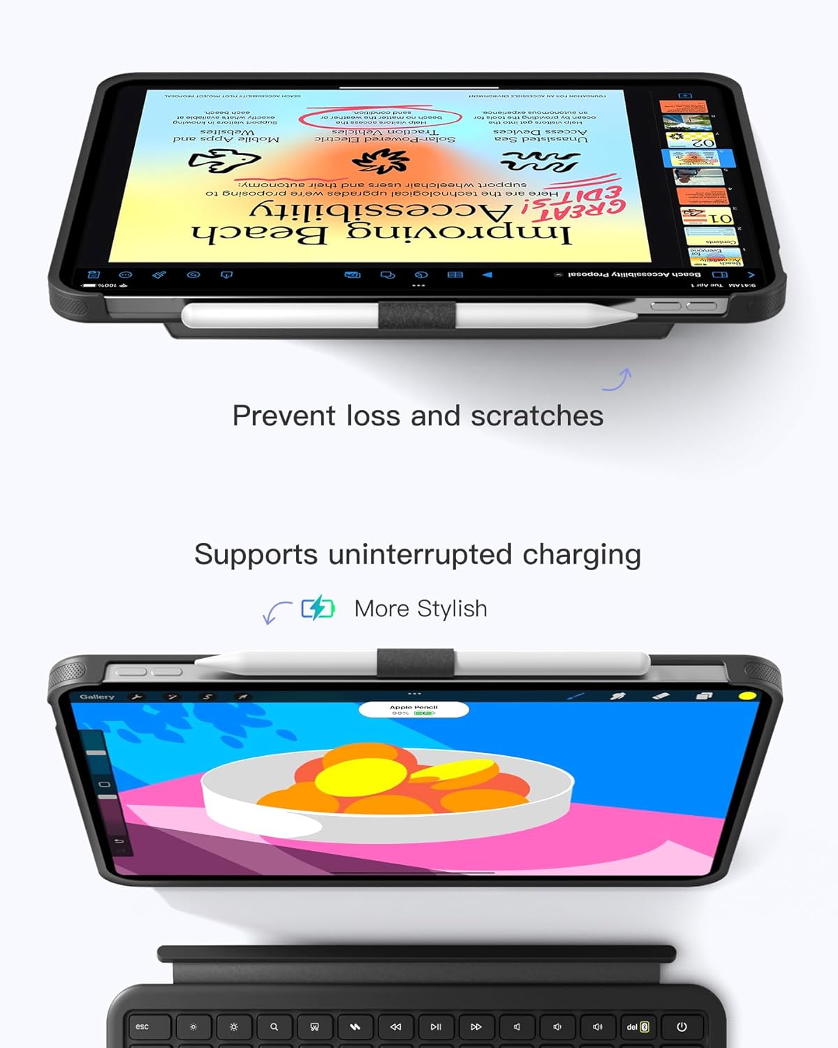 Inateck AceTouch Protective Keyboard Case for iPad Air 11-inch (M4 2026/M3 2025/M2 2024) & iPad Pro 11/Air 5th/4th, Detachable Keyboard with 5.1" Larger Touchpad, with Pencil Holder,QWERTY