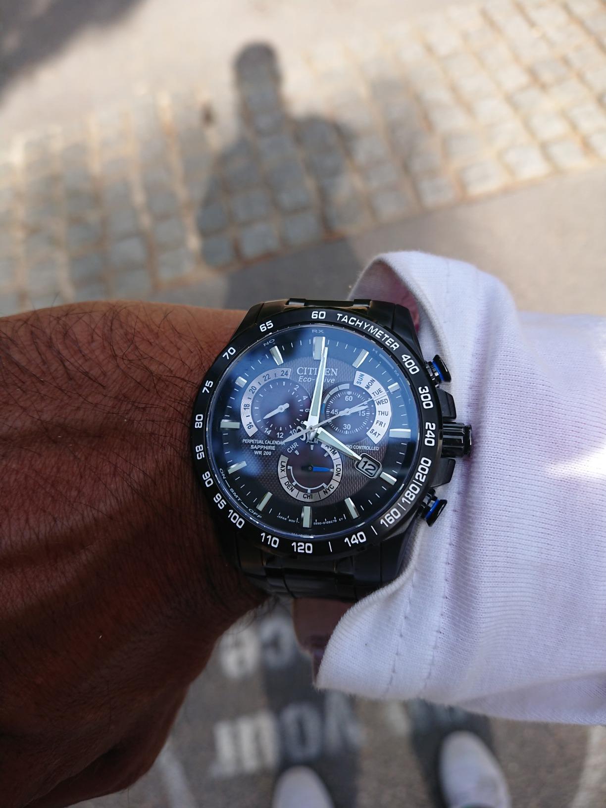 Citizen 西铁城 AT4007-54E 光动能 五局电波三眼计时 男式手表 镇店之宝¥2223.46