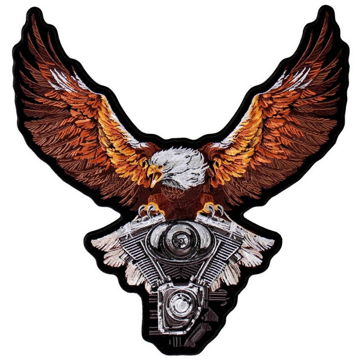 Patch aigle nuages tempête écusson brodé haut de gamme Hot Leathers