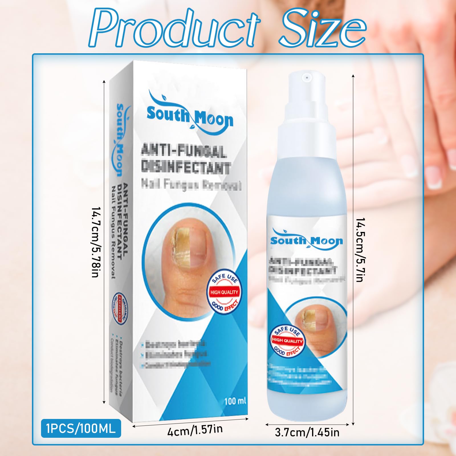 Spray para Cuidado de Pies 100ml - Hidratante para Piel y Uñas, Sin Aclarado, para Piel Suave y Uñas Brillantes, Fórmula de Secado Rápido - El Original de la Televisión