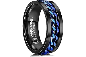 8mm CVLM Ring -Fidget Ring Cuban Chain For Men & Women