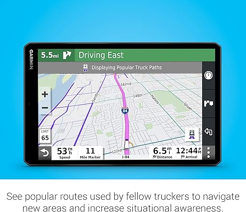Miniatura 11 de Garmin 010-02313-00 dezl OTR700, navegador GPS para camiones de 7 pulgadas, pantalla táctil fácil de leer, enrutamiento personalizado de camiones