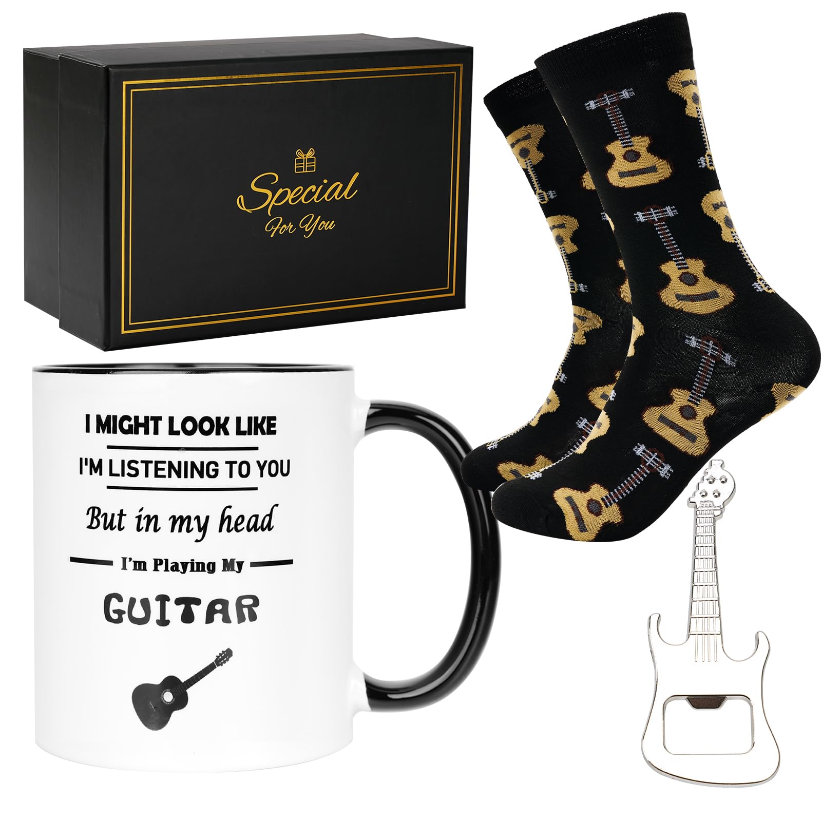 TOONGEEN Guitar Gifts for Men, Unusual Guitar Mug Gifts for Guitarists Players, Guitars Themed Presents for Men Boys Music Lovers