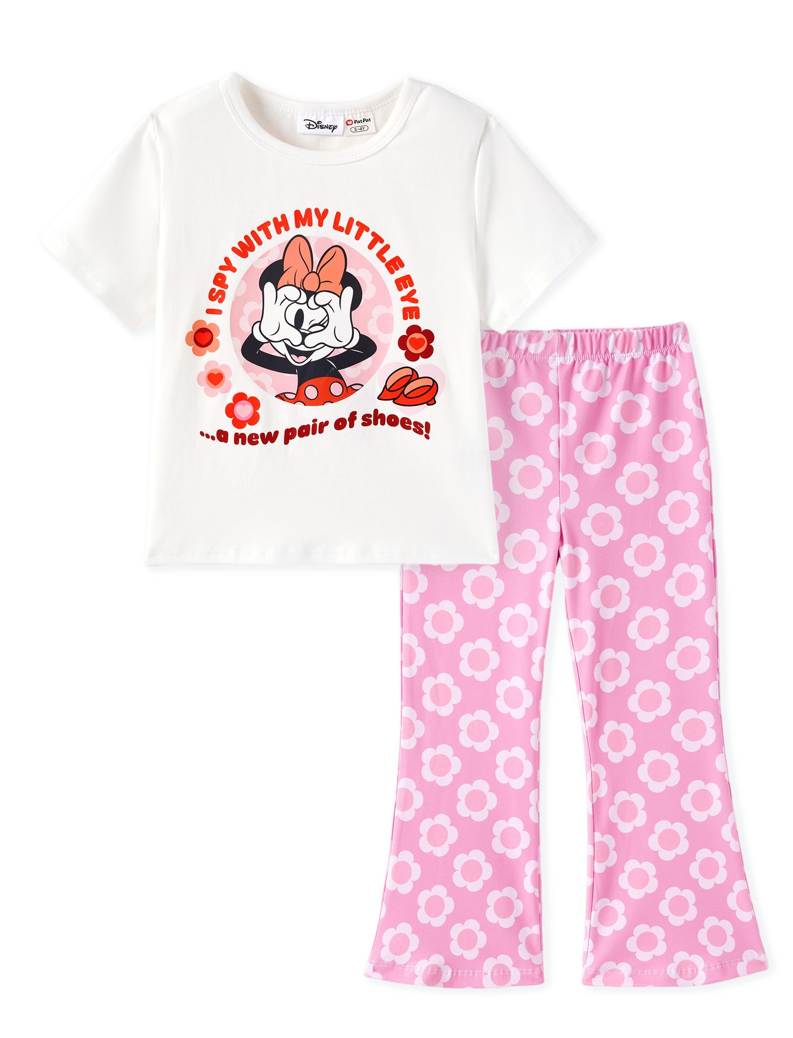 Disney Girls Outfits Long Sleeve Knot Front Shirt Flare Pants 2PC Clothes