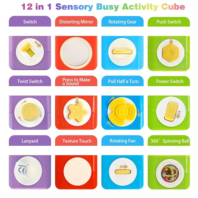 Foto 3 de 7 de BelleStyle Juguete Bebe 1 Año, 12 en 1 Cubo de Actividades Montessori Sensoriales Juguetes de Viaje…