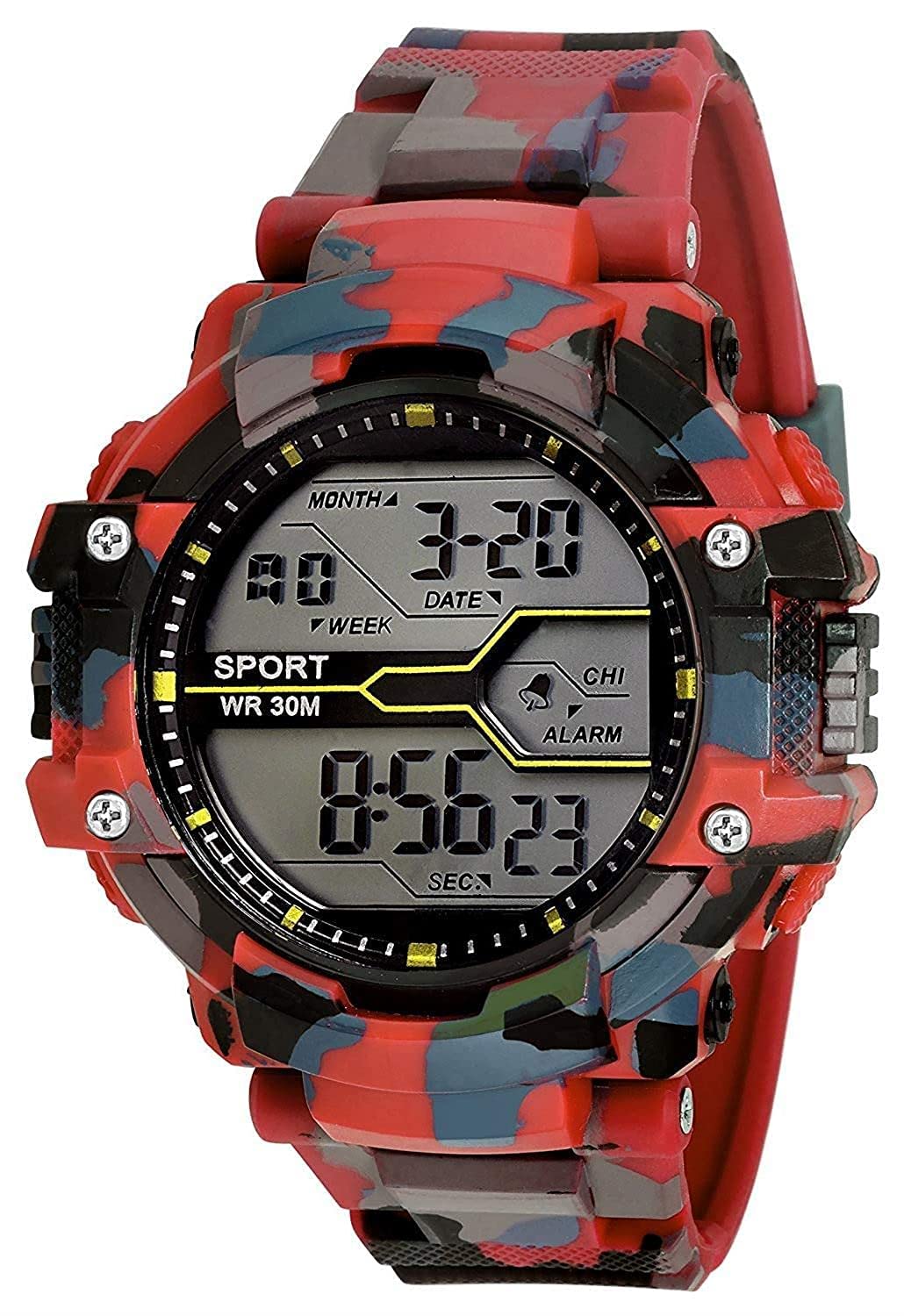 SHASHIKIRAN® Digital Boys Watch (Multicolored Dial, Multicolored Strap) (RED) (B0BLPFQJMX) Amazon Price History, Amazon Price Tracker