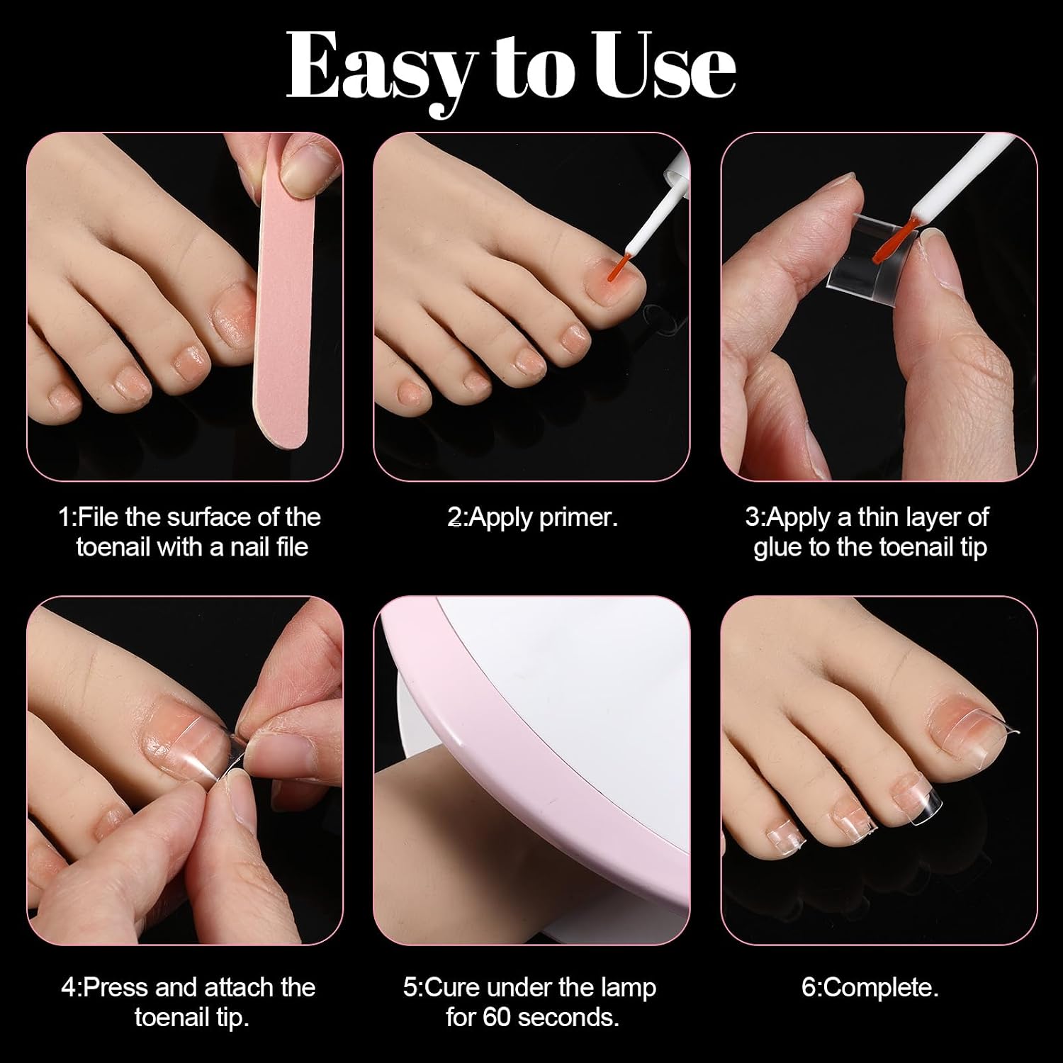 240pcs Toe Nail Artificial 12 Sizes Acrylic Toenails