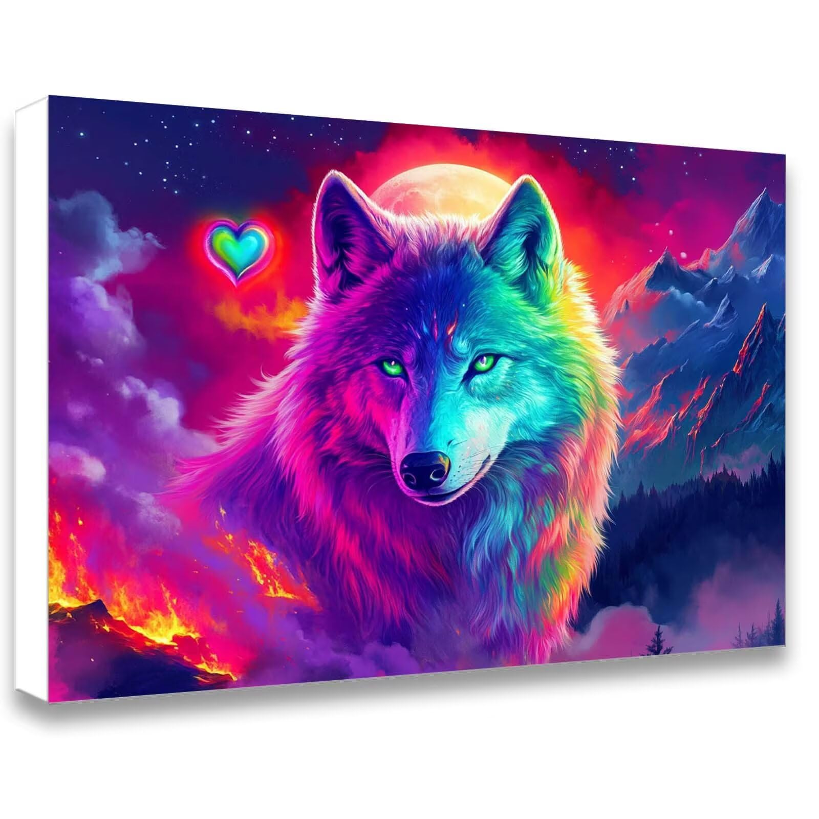 Loup Peinture Numero Adulte, Avec Pinceau and Acrylique - 60x80cm j0-761