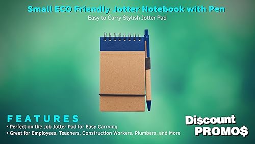 Miniatura 2 de Juego de 10 jotters ecológicos con bolígrafo  papel reciclado, 3.0 x 5.0in, minimalista, práctico  negro