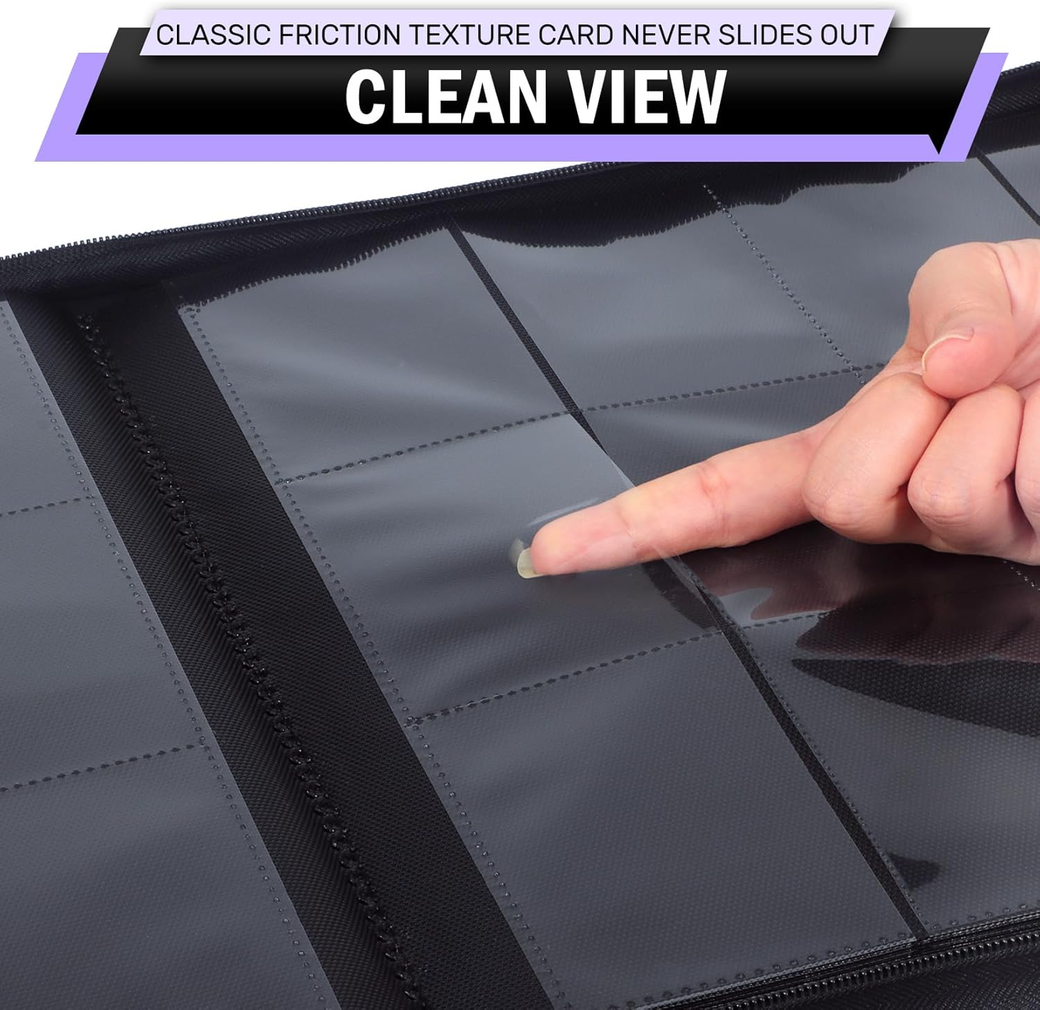 12 Pocket Card Binder, Zipper Trading Card Binder, 720 Large Capacity Side Loading Non-Ring Card Album, Double Sided Acid-Free Card Protector Binder, Card Collection for TCG, MTG, Sport Card, Purple