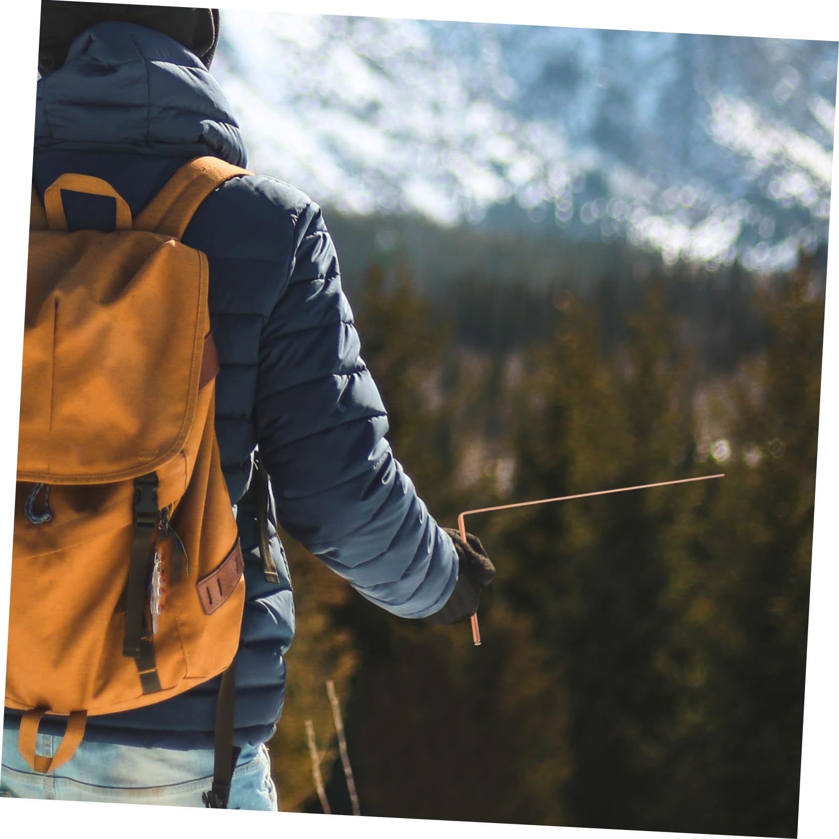 SOLUSTRE Sturdy Brass Prospecting Rod 2pcs Divining Rods Set Portable Probe Tool