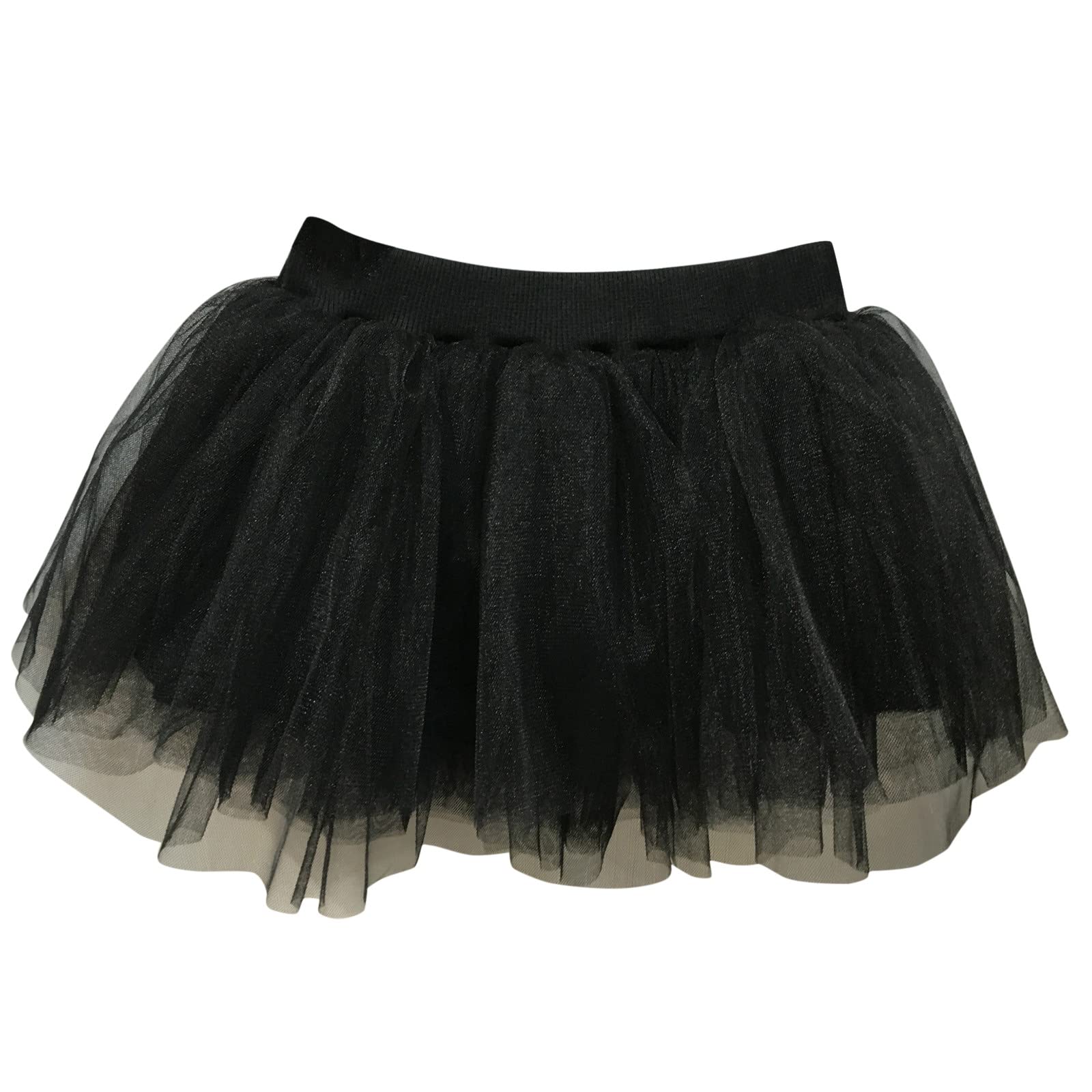 Girls Layered Tutu Tulle Skirt Baby Toddler Girls Elastic Waist Tutu Skirts Princess Skirt Carnival (Black, 6-12 Months)