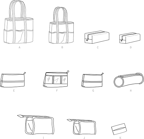 Miniatura 6 de Simplicity Paquete surtido de bolsas de cosméticos, código 9310 patrón de costura, tamaño único, blanco