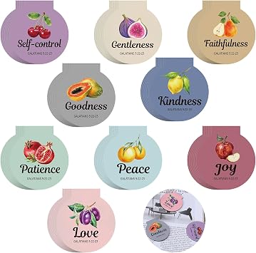 Huwena 90 Pcs Fruit of the Spirit Magnetic Bookmarks Christian Scripture Bookmarks Bible Verse Inspirational Gifts for Kids Women Men Reading Lovers School Office Supplies