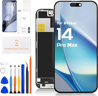 Screen Replacement for iPhone 14 Pro Max LCD Display Digitizer for iPhone A2894,A2651,A2893,A2895 Screen Touch Full Assembly with Repair ToolsBlack,6.7 inch