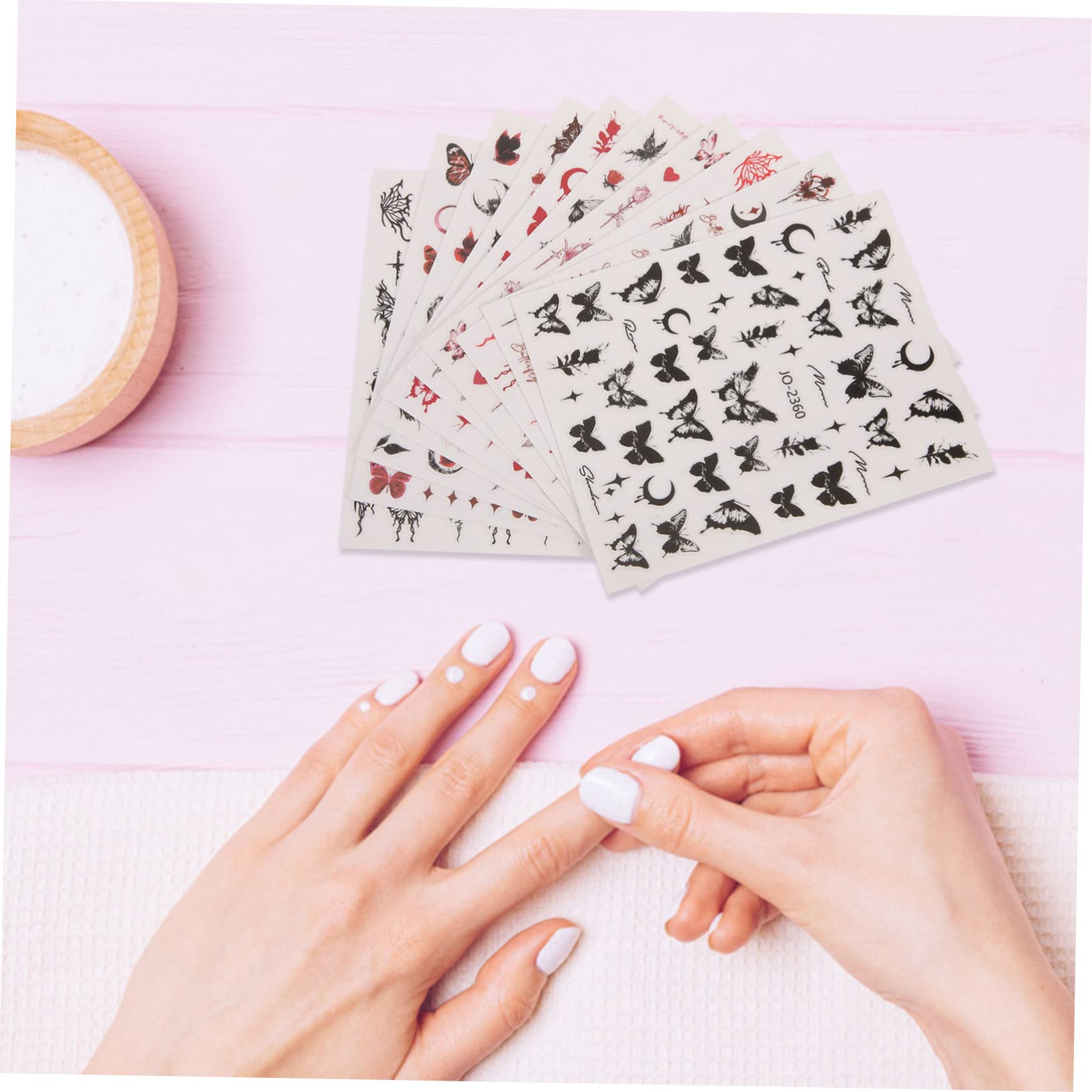 5 Set Adesivo A Farfalla Scuro Gel Nail Stickers Gel Nails Stickers Adesivi Decorativi Unghie Foil Unghie Etichetta Carino Uv Adesivi Per Unghie Decalcomanie Per Unghie 12 Fogli*5