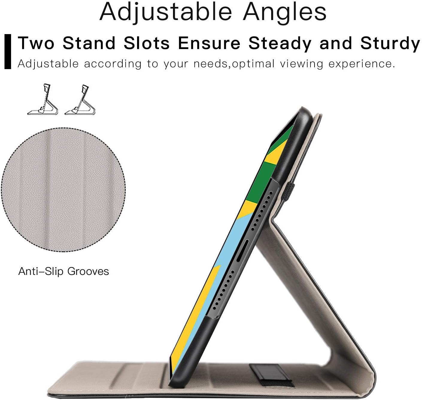 ZtotopCases for New iPad 9th/8th/7th Generation Case, Premium PU Leather Folding Stand Cover for iPad 10.2" 2021/2020/2019, Black