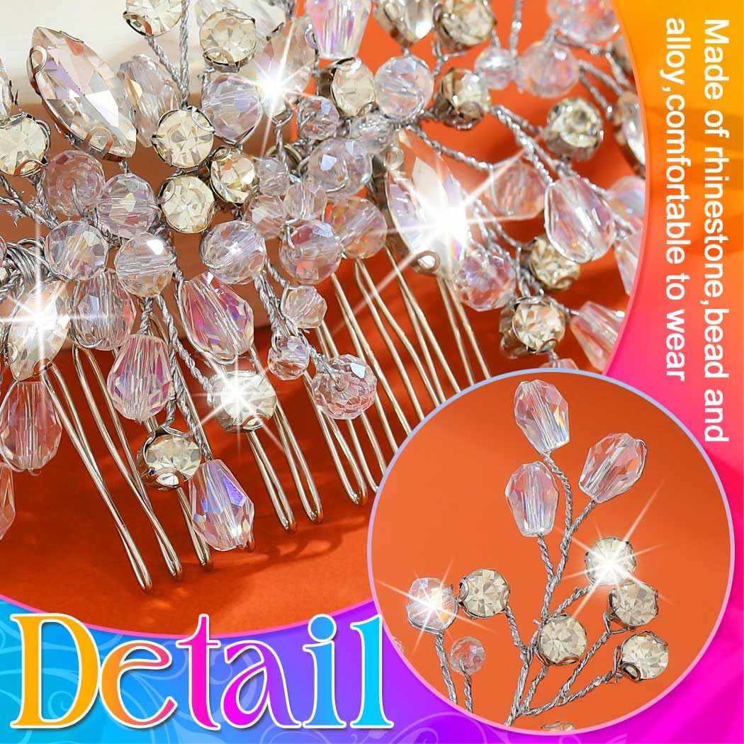 Zoestar Pettine per capelli da sposa con cristalli, accessorio per capelli per donne e ragazze