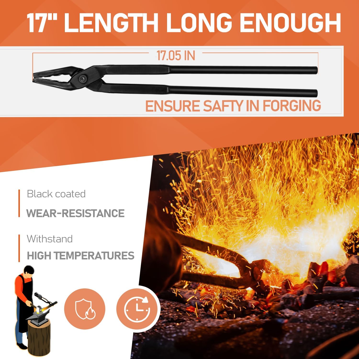 Blacksmith Wolf Jaw Tongs (17 inch)